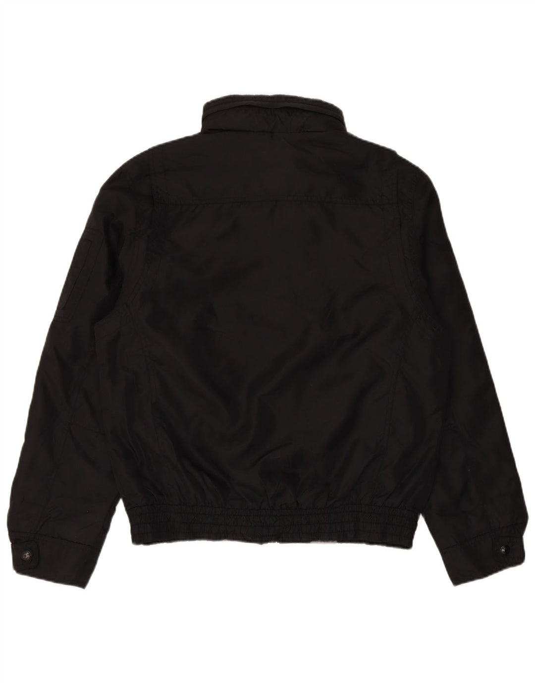 ZARA Veste bomber à capuche pour homme UK 40 Large Noir Nylon