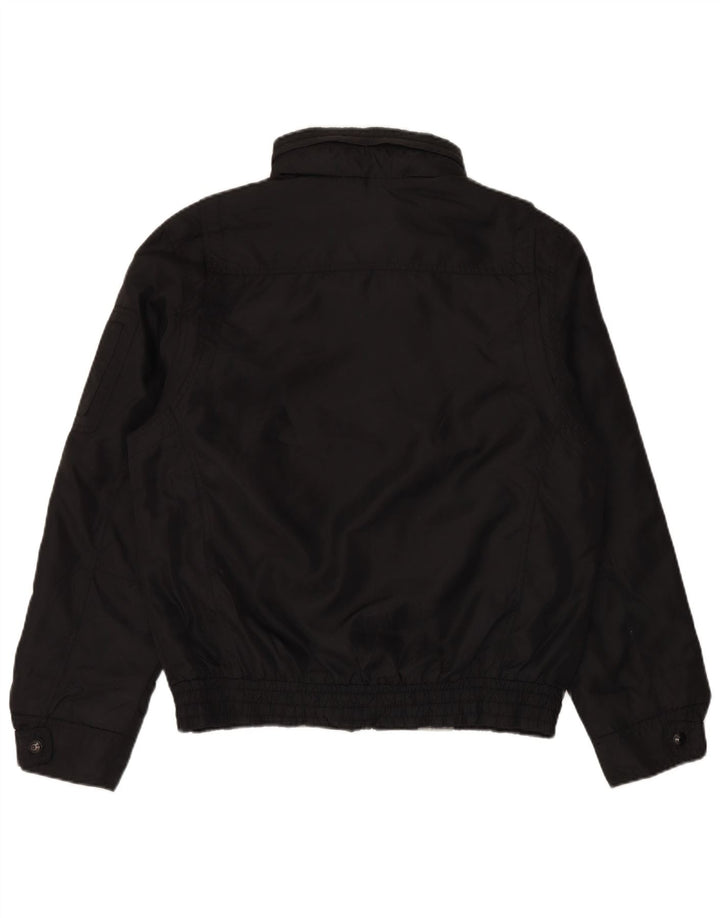 ZARA Veste bomber à capuche pour homme UK 40 Large Noir Nylon