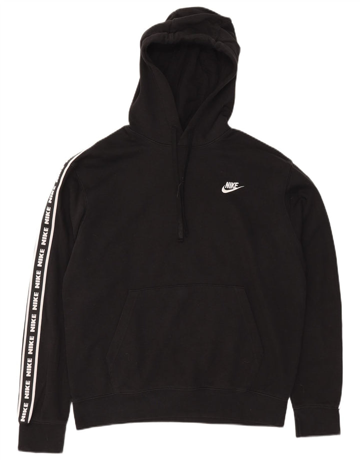 Nike Pull à capuche graphique en coton noir moyen pour homme