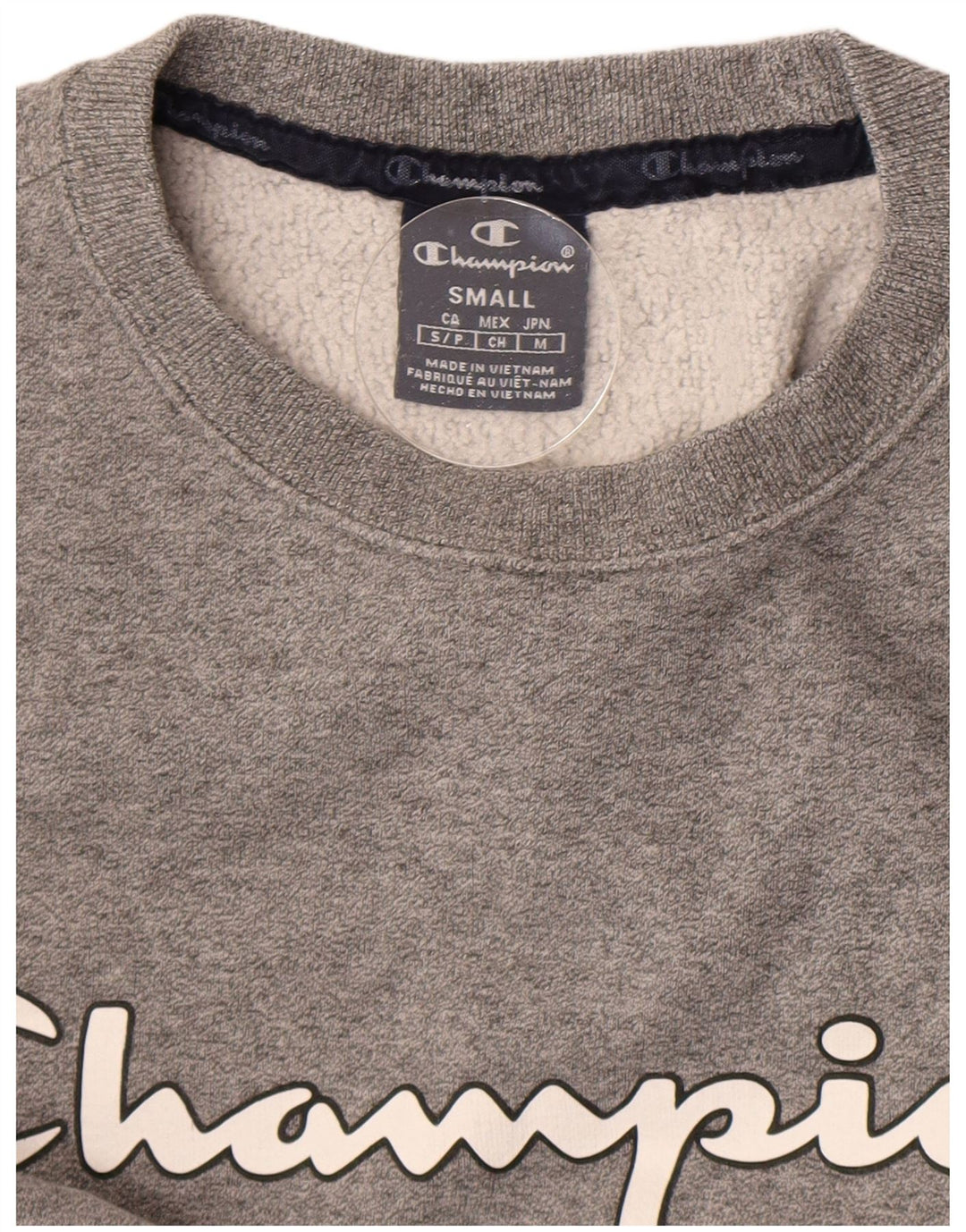 Champion Sweat-shirt surdimensionné graphique pour femme UK 10 Petit Gris