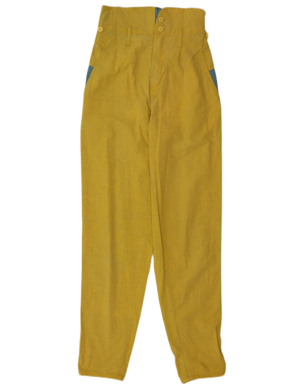 Pantalon décontracté fuselé vintage pour femmes EU 34 2XS W23 L32 Jaune