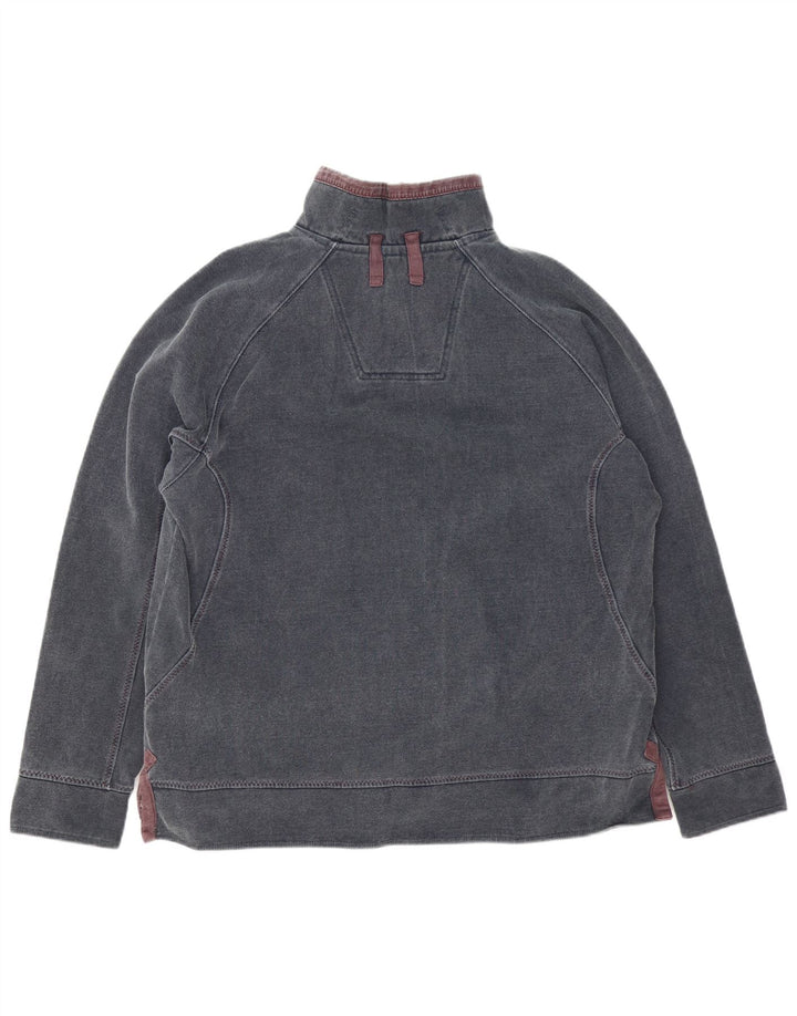 FAT FACE Sweat-shirt à col zippé pour homme, grand, gris, coton
