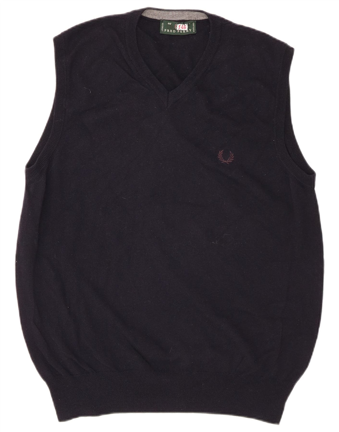 Fred Perry Débardeur pour homme en laine bleu marine Taille L
