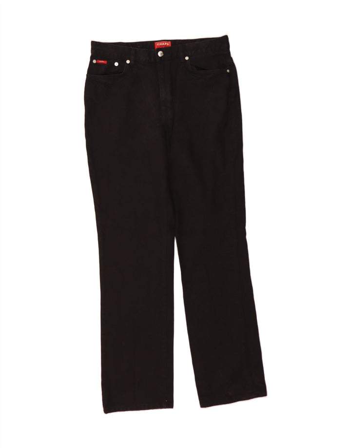 CHAPS Womens Straight Jeans US 12 Large W32 L33 Black Vintage Chaps and Second-Hand Chaps from Messina Hembry 