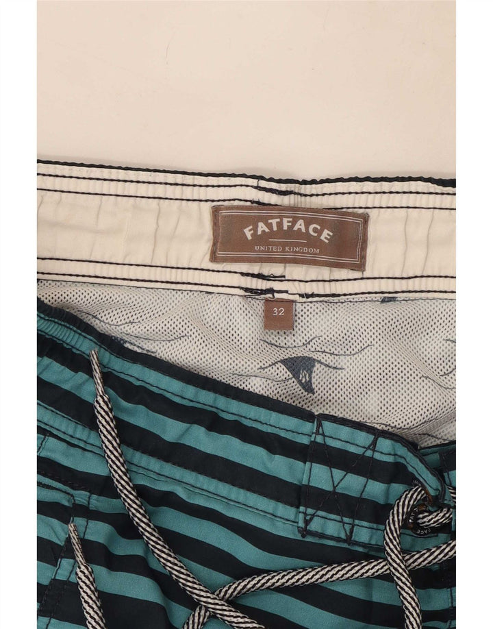 Short de Bain Homme Fat Face Polyester Rayé Bleu Moyen