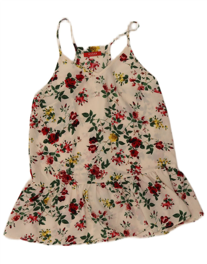 Guess Robe d'été pour femme UK 6 XS Blanc cassé Floral Polyester