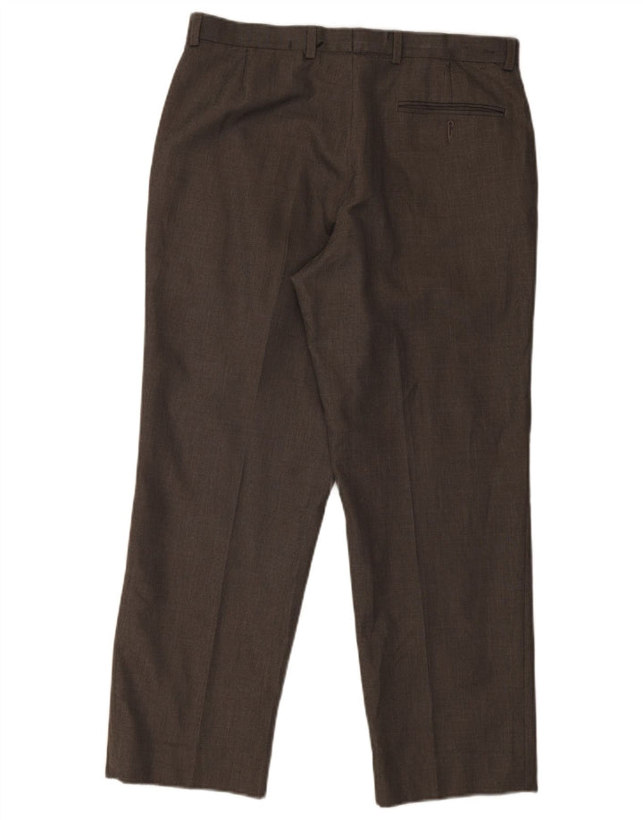Marks & Spencer Pantalon de Costume Droit Homme W34 L29 Gris Polyester