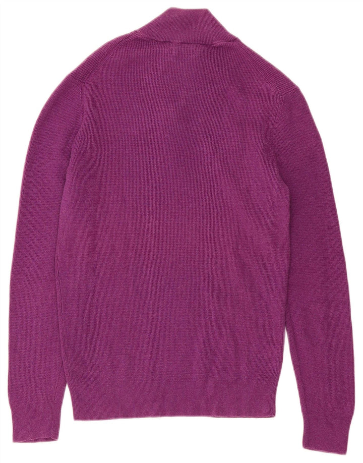 Massimo Dutti Pull col zippé homme en coton violet moyen