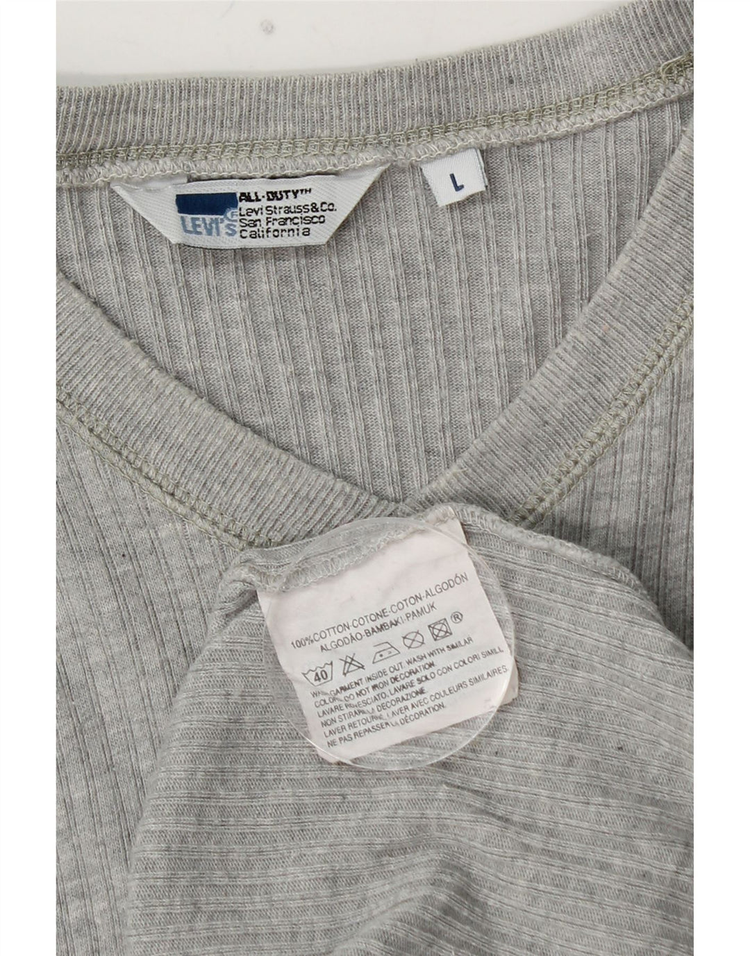 LEVI'S Haut à manches longues pour hommes en coton gris moyen