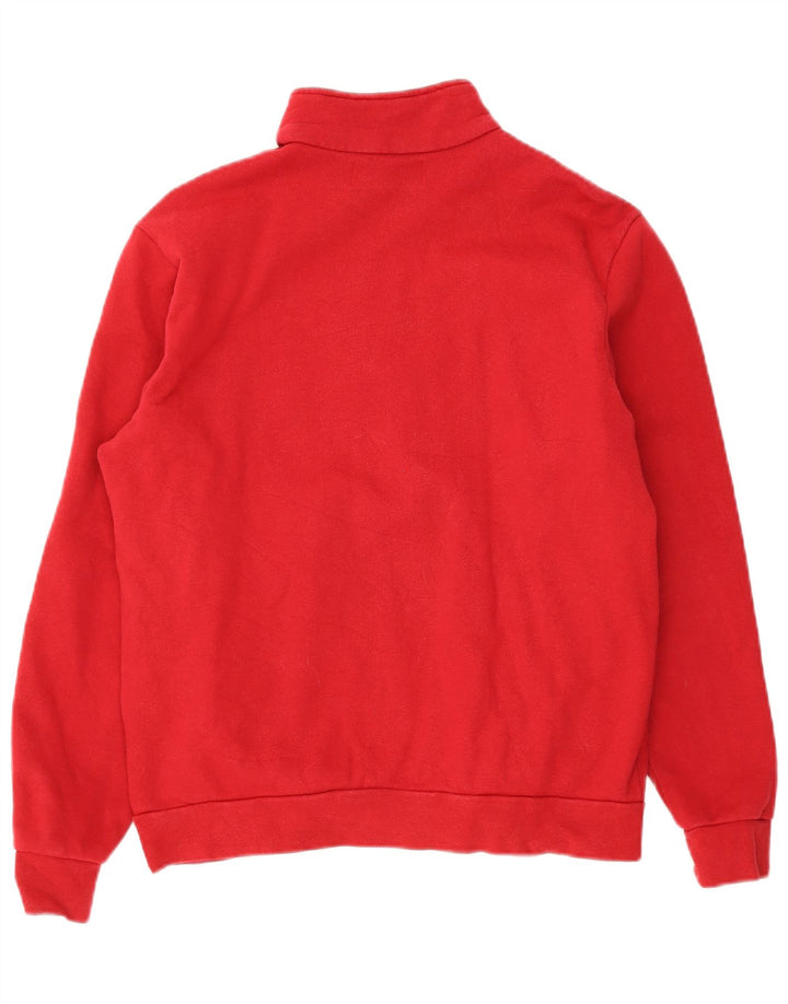 Kappa Homme Zip Neck Sweatshirt Jumper XL Rouge Coton