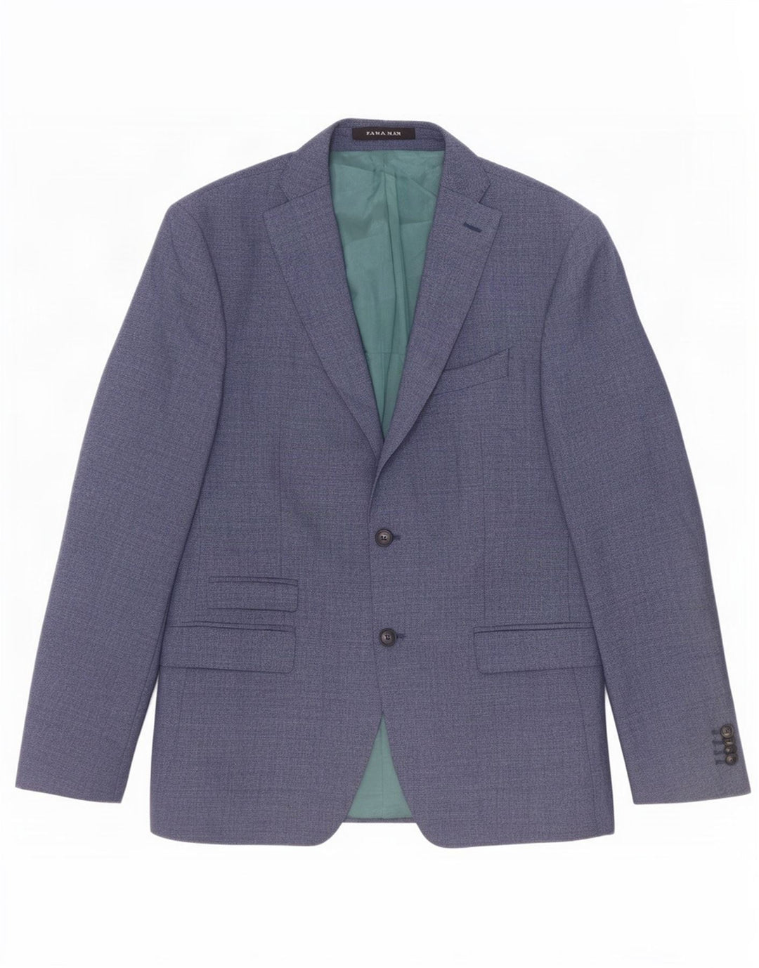 Zara Veste Blazer 2 Boutons Homme EU 52 Grand Bleu Polyester