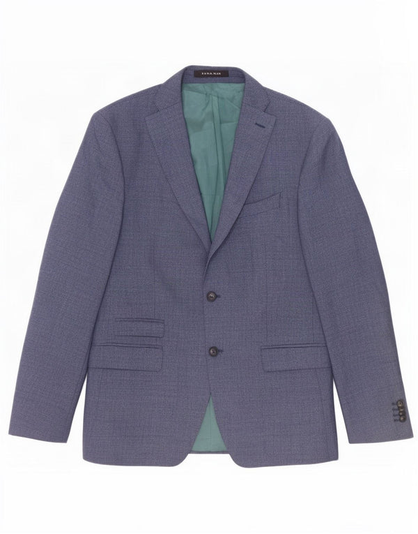 Zara Veste Blazer 2 Boutons Homme EU 52 Grand Bleu Polyester