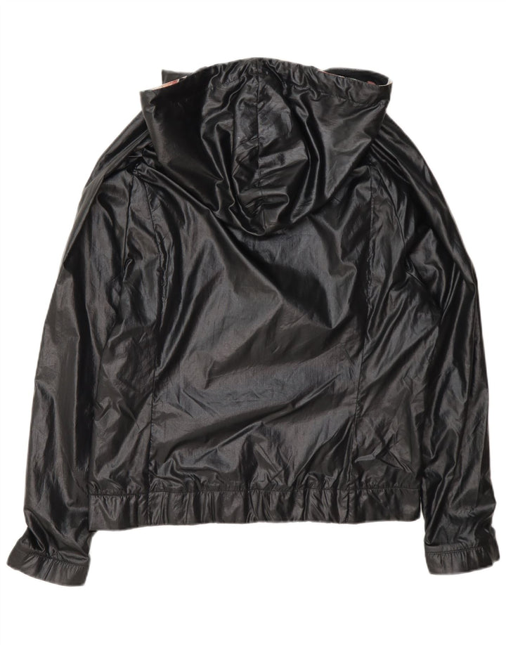 Adidas Veste de pluie surdimensionnée à capuche pour femme UK 8 Small Noir Polyamide