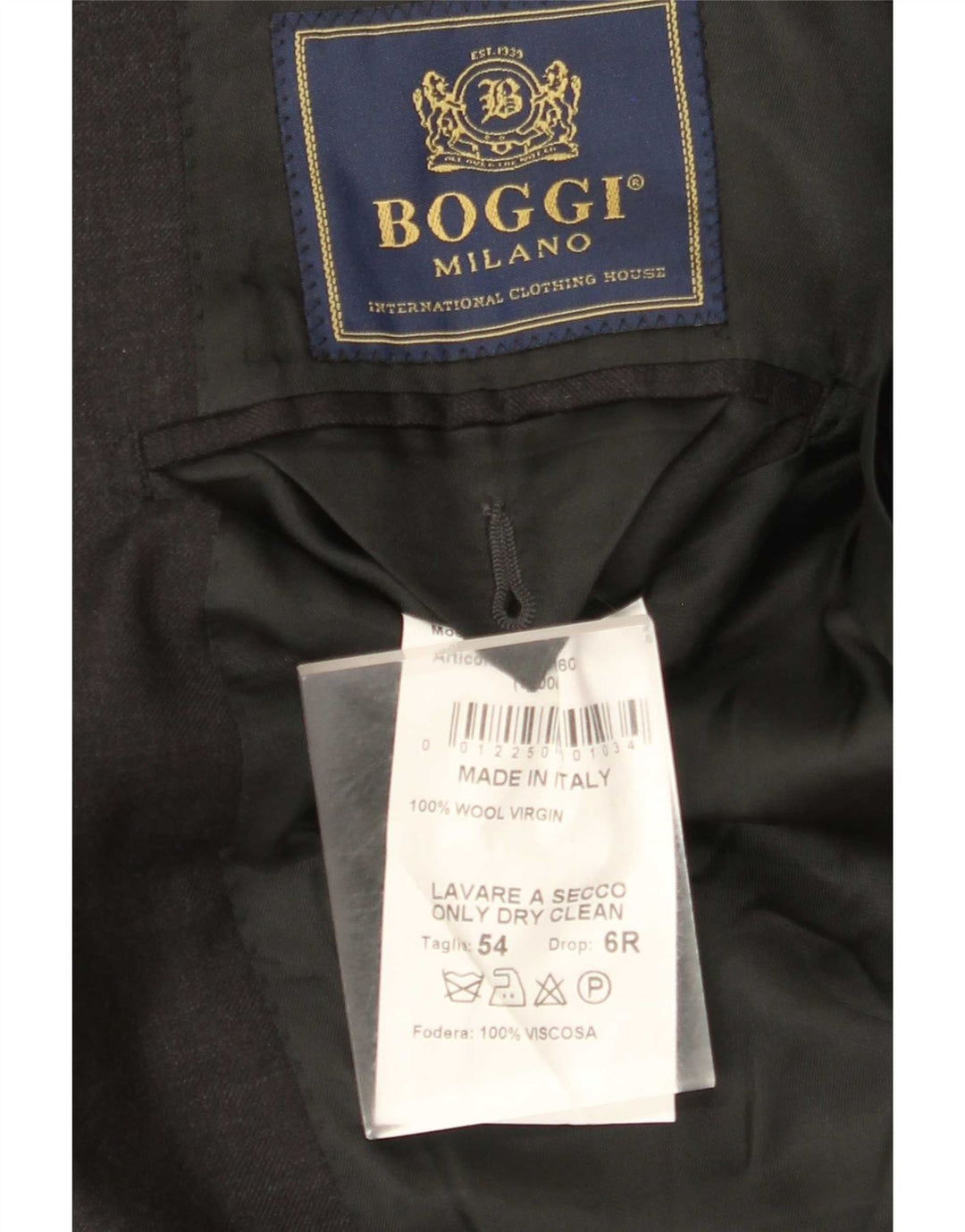 Boggi Milano Veste Blazer 3 Boutons Homme IT 54 2XL Gris Laine