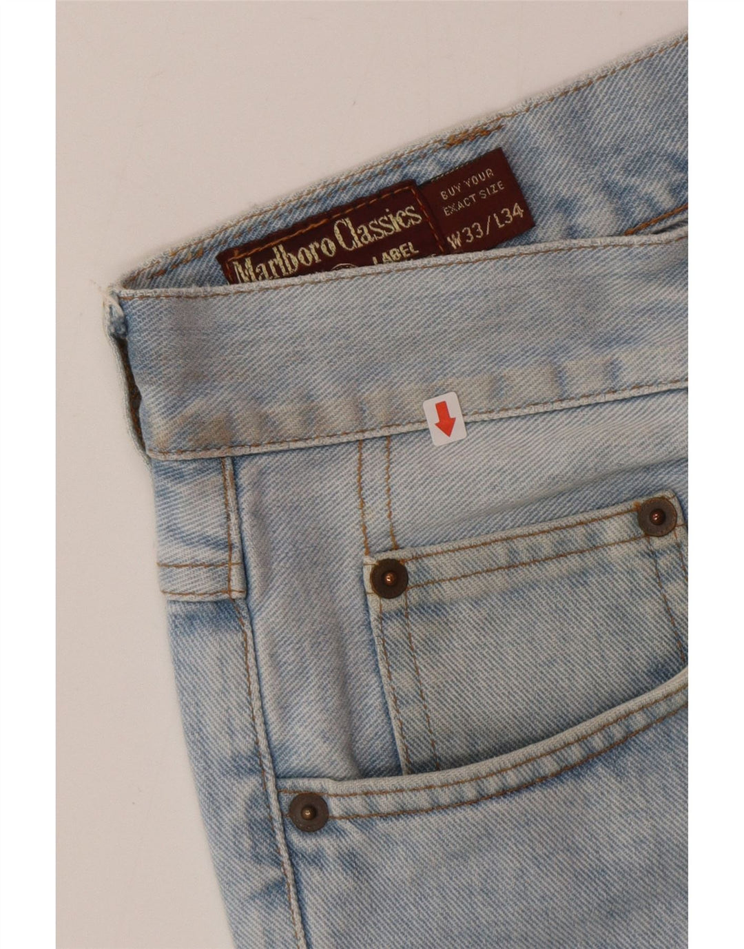 Marlboro Classics Jean droit homme W33 L34 bleu coton