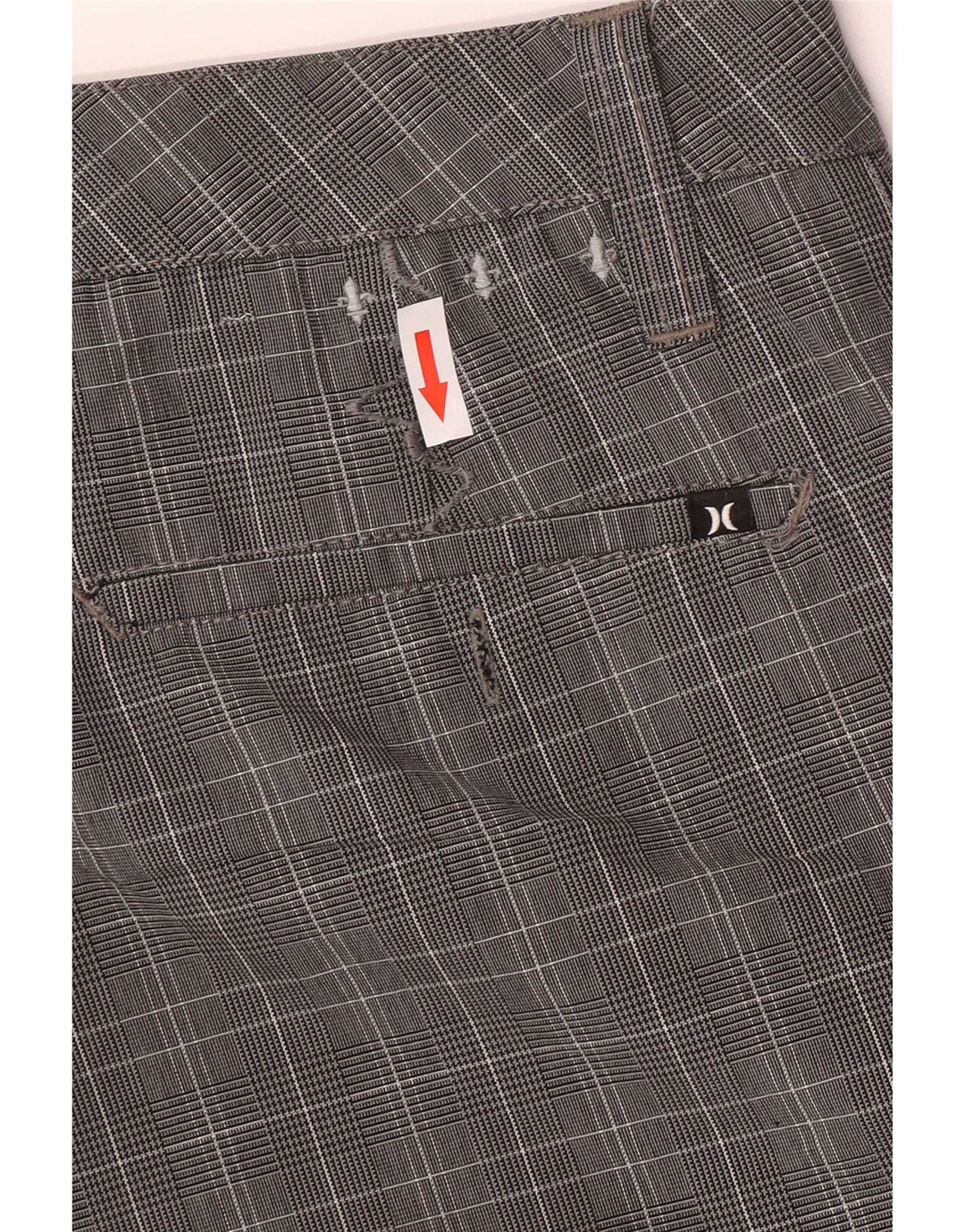 Hurley Short Cargo Homme Moyen W30 Gris Carreaux Polyester