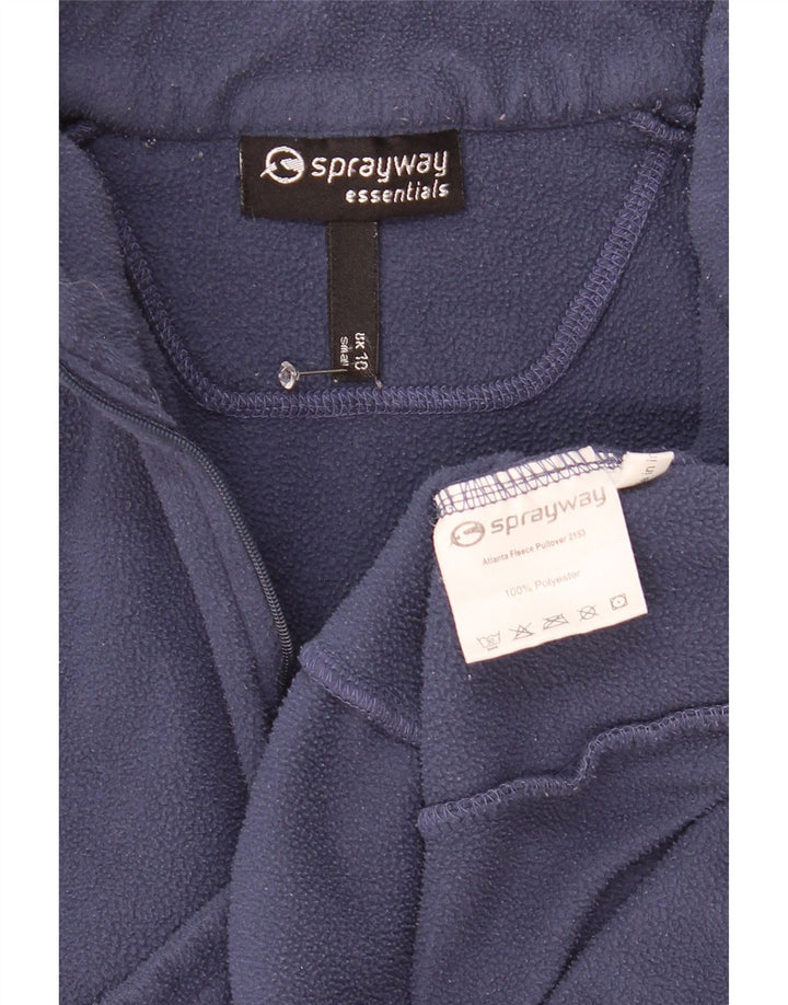 Sprayway Pull polaire à col zippé pour femme UK 10 Small Bleu marine Polyester