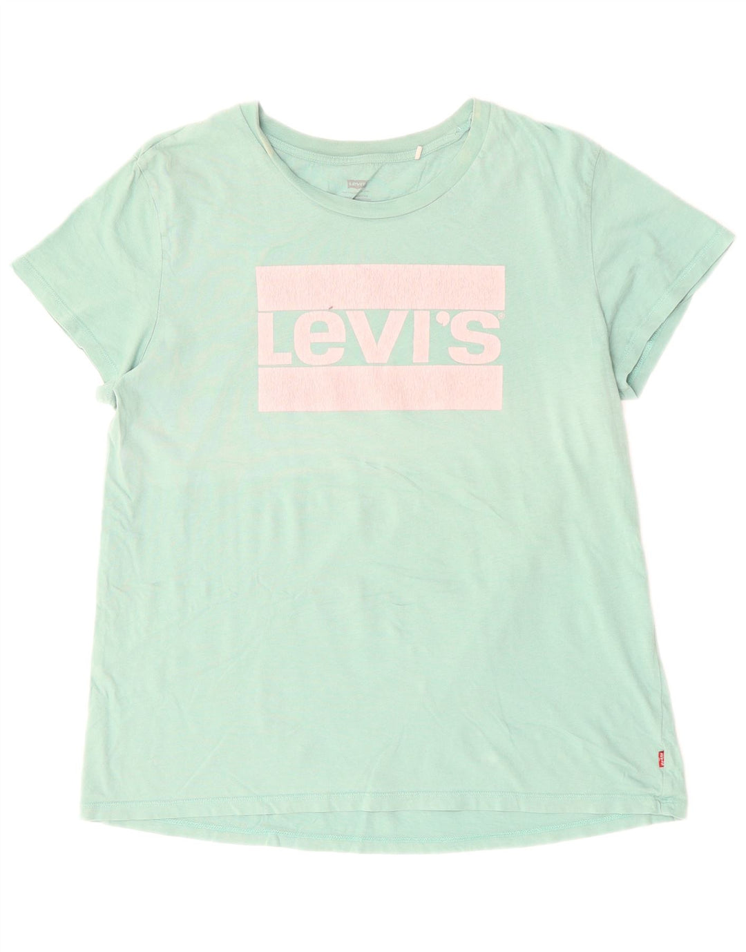 LEVI'S T-shirt graphique pour femme UK 16 Large Turquoise Coton