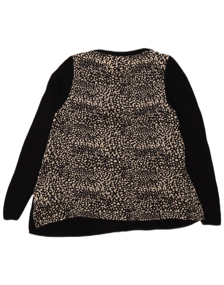 Marks & Spencer Haut à manches longues pour femme UK 42 Medium Noir Imprimé animal