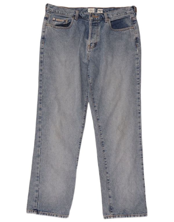 Calvin Klein Womens Straight Jeans US 13 XL W34 L30 Blue Cotton