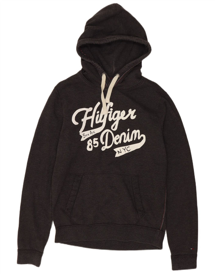 Tommy Hilfiger Pull à Capuche Graphique Homme Gris Moyen Coton