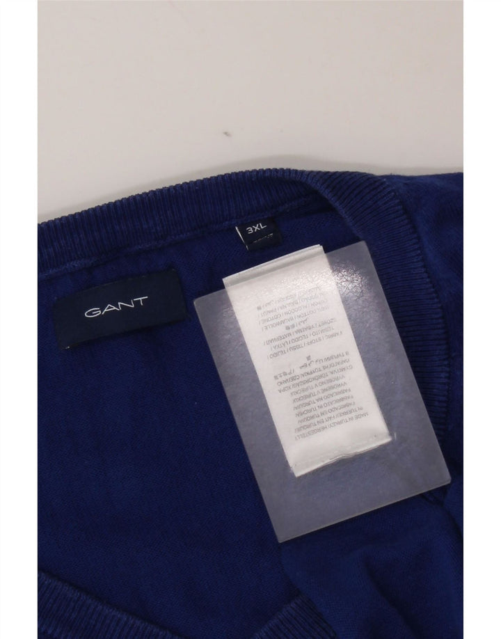 Gant Pull col V Homme 3XL Bleu Coton