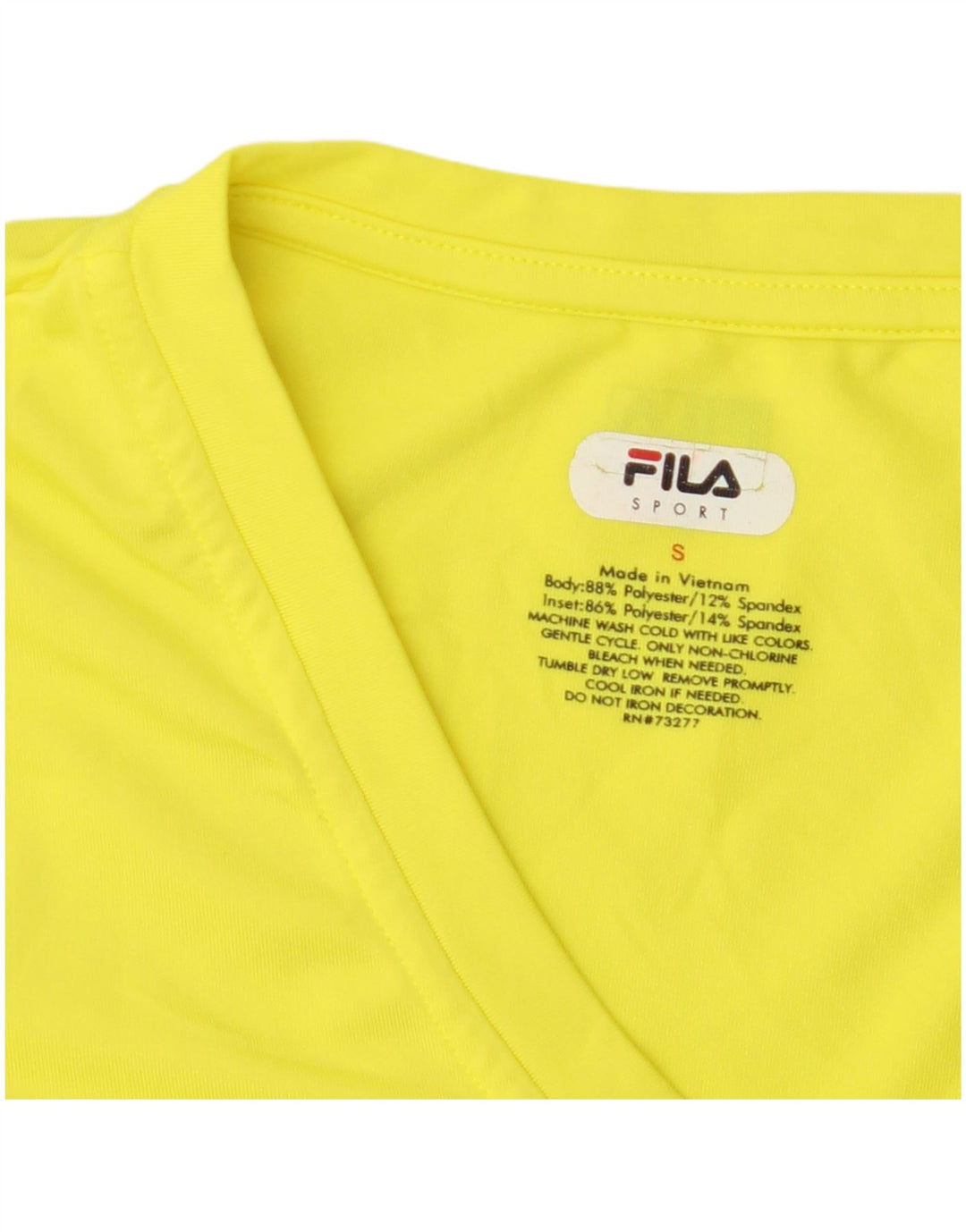 Fila Femme Top Manches Longues UK 10 Petit Jaune Polyester