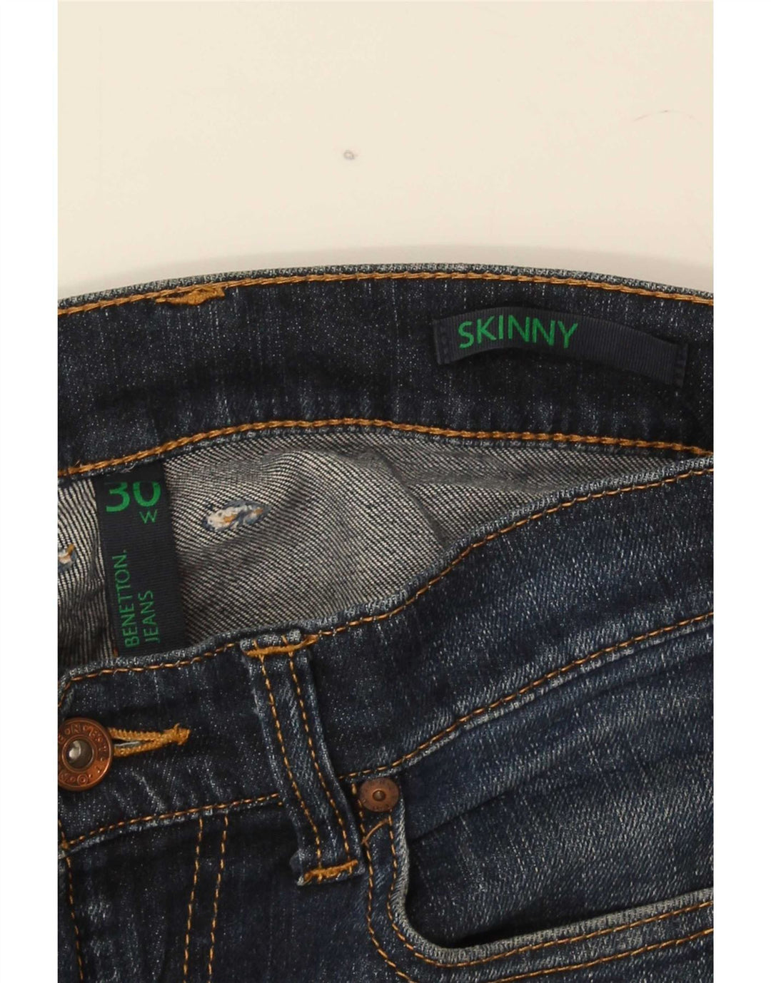 Benetton Jean Skinny W30 L32 Bleu Homme