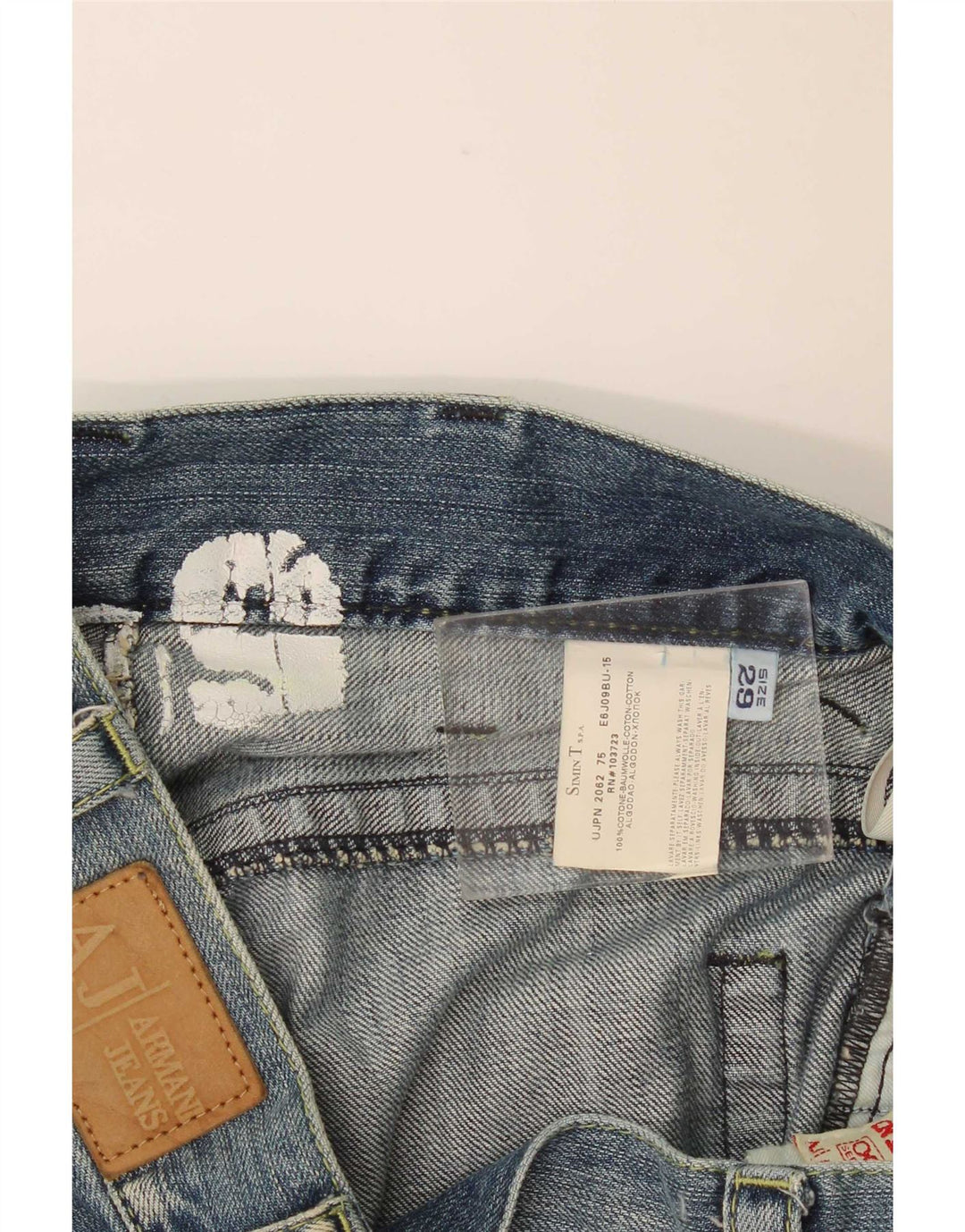 Armani Femme Jean Large W29 L32 Bleu Coton