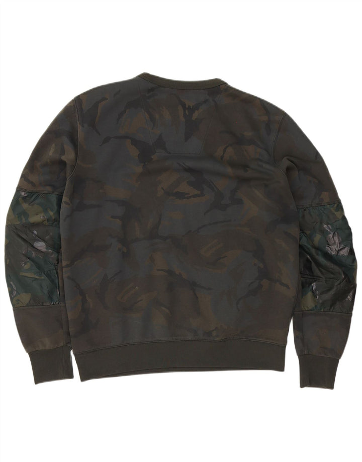 G-Star Homme Sweatshirt Jumper Large Kaki Camouflage Polyester
