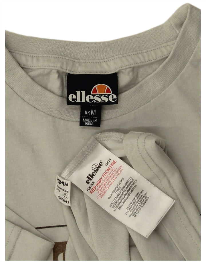 ELLESSE T-Shirt Graphique Homme Gris Moyen Coton