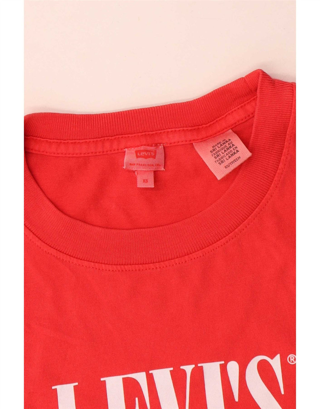 Levi's T-Shirt Oversize Graphique Femme UK 6 XS Rouge