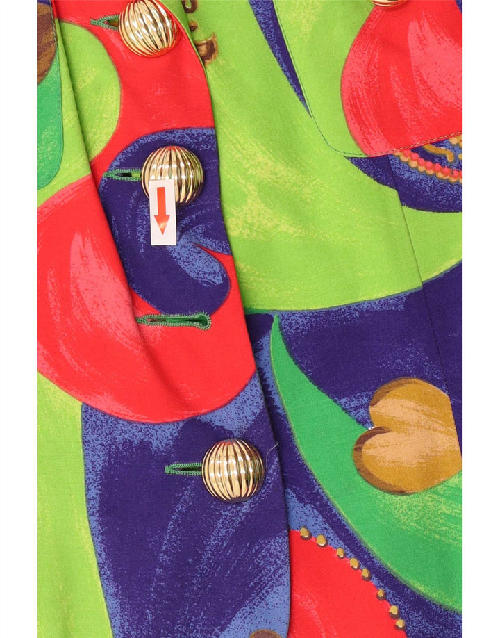 Veste Blazer Femme Vintage IT 42 Patchwork Multicolore Moyen