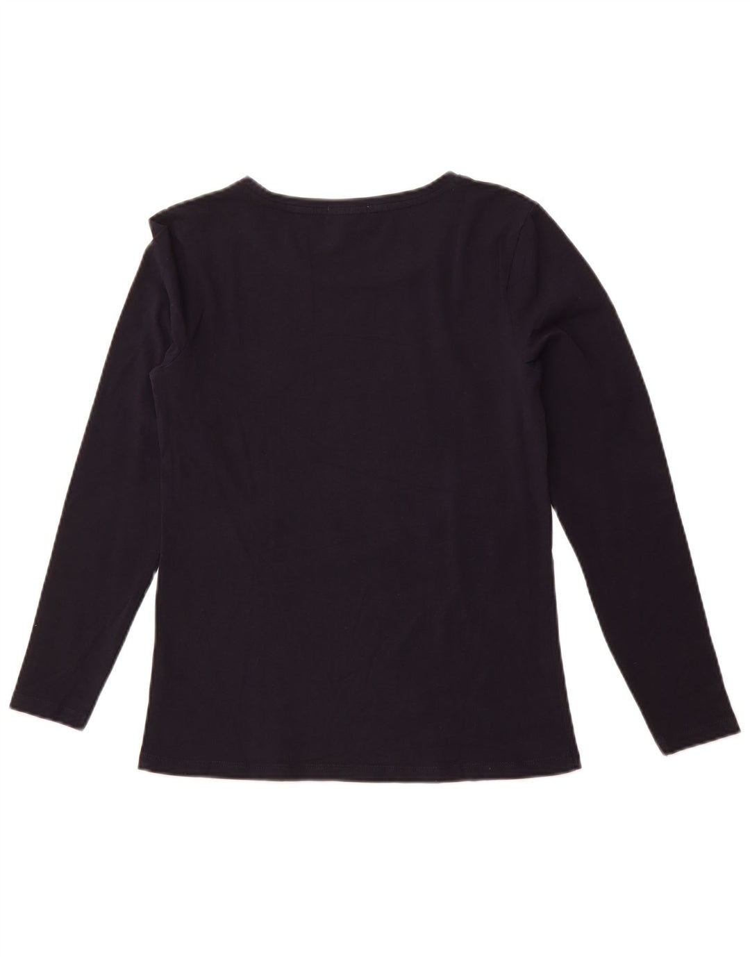 BARBOUR Haut Graphique Femme Manches Longues UK 10 Petit Bleu Marine Noël