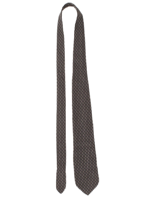 Dolce & Gabbana Cravate Homme Taille Unique Noir Géométrique Soie Classique