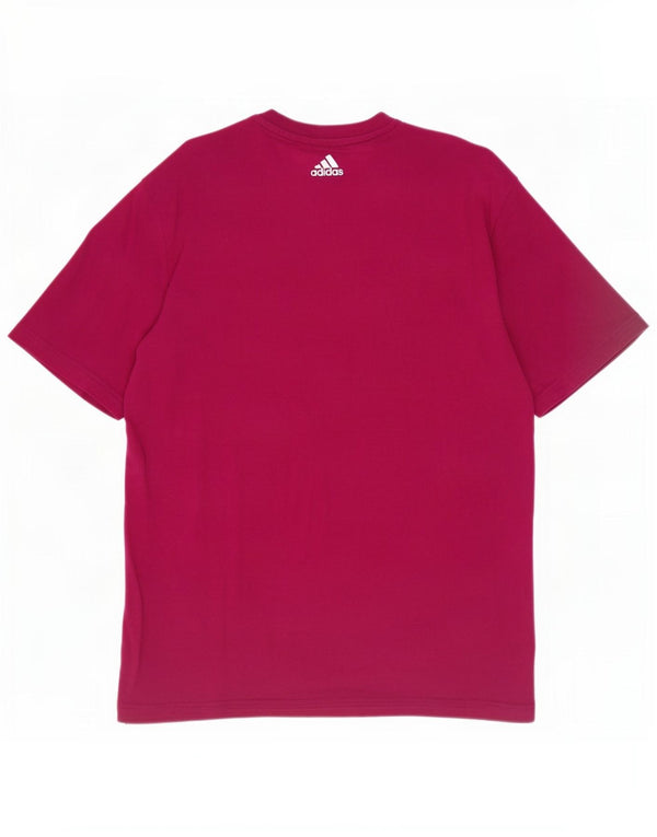 Adidas T-shirt graphique pour homme en coton bordeaux moyen