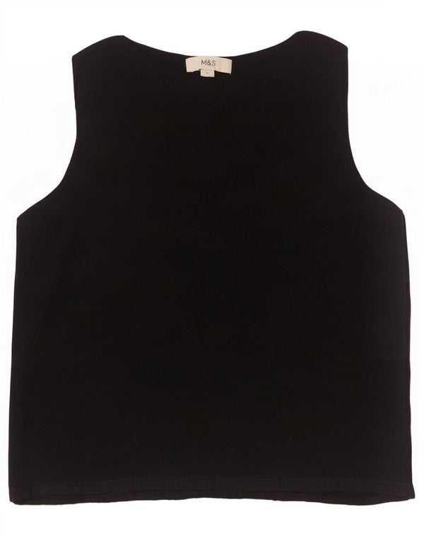 Marks & Spencer Débardeur Femme UK 12 Medium Noir Viscose