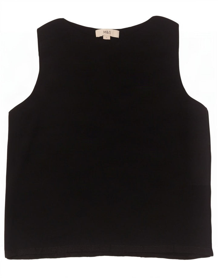 Marks & Spencer Débardeur Femme UK 12 Medium Noir Viscose