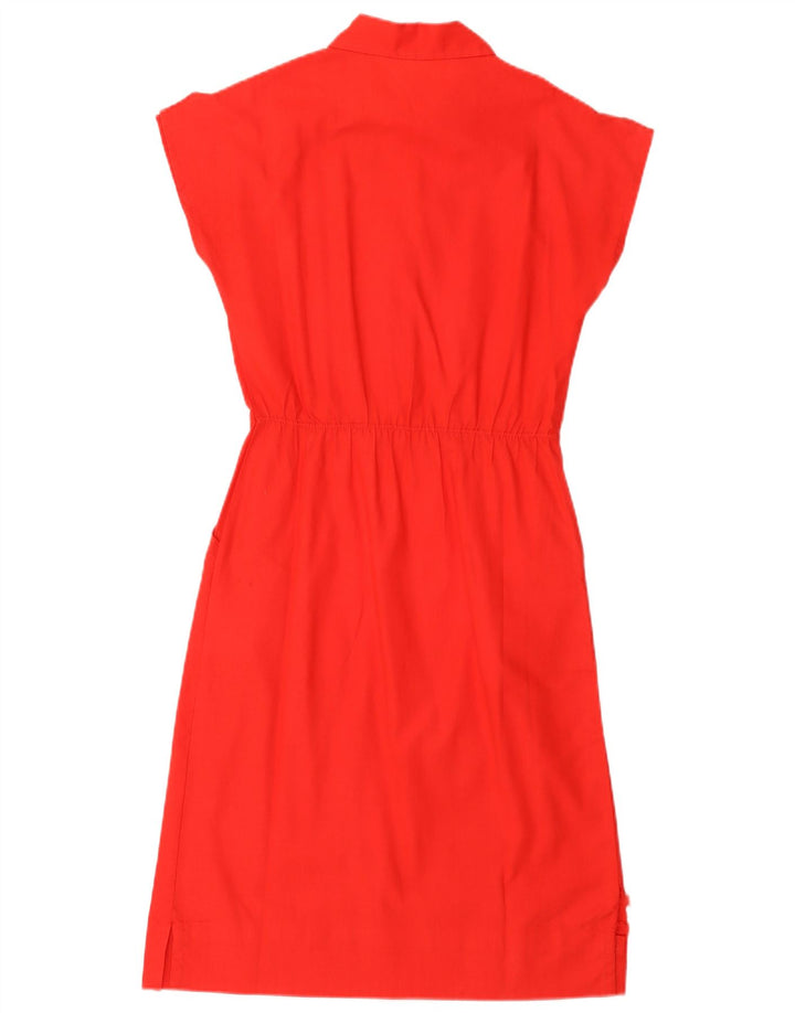 vintage Femme Basic Robe UK 12 Rouge Moyen