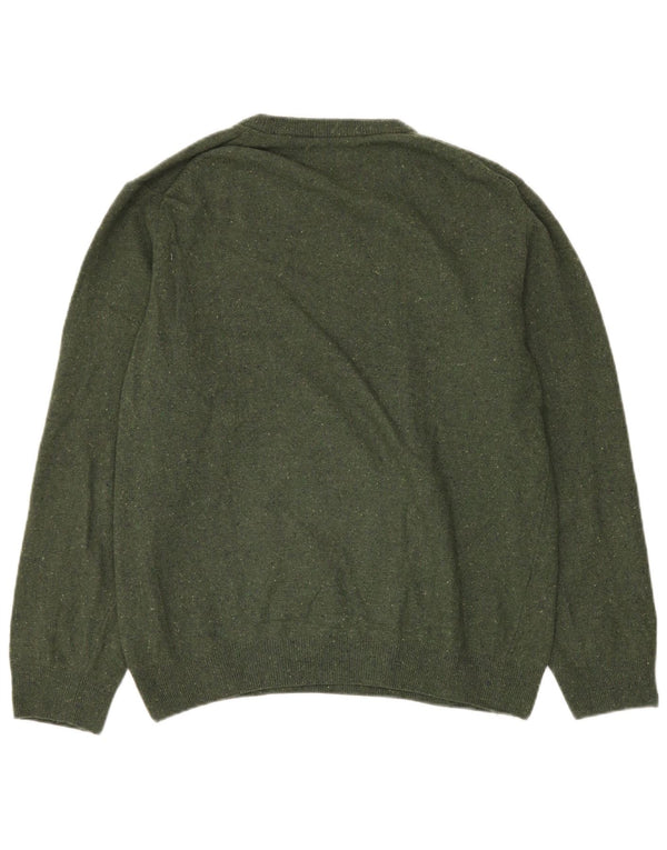 GANT Pull ras du cou pour femme UK 16 Large laine mouchetée verte