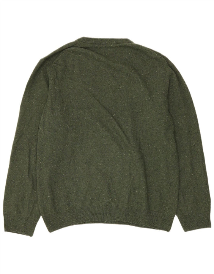 GANT Pull ras du cou pour femme UK 16 Large laine mouchetée verte