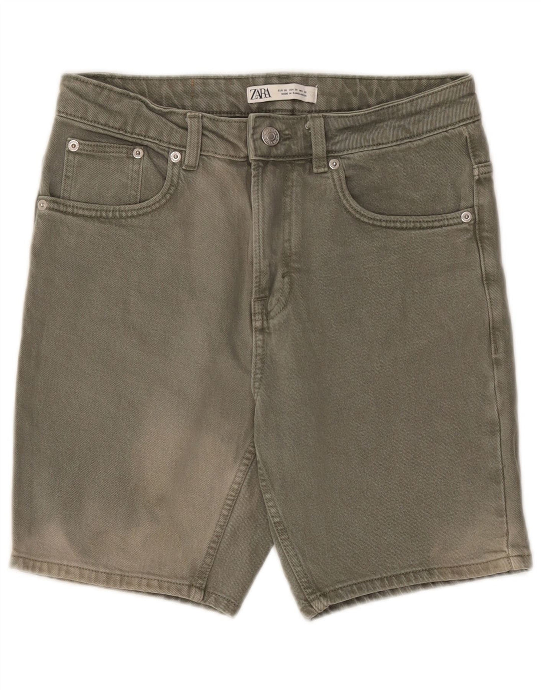 Zara Short en jean pour homme EU 38 Small W30 Kaki Coton