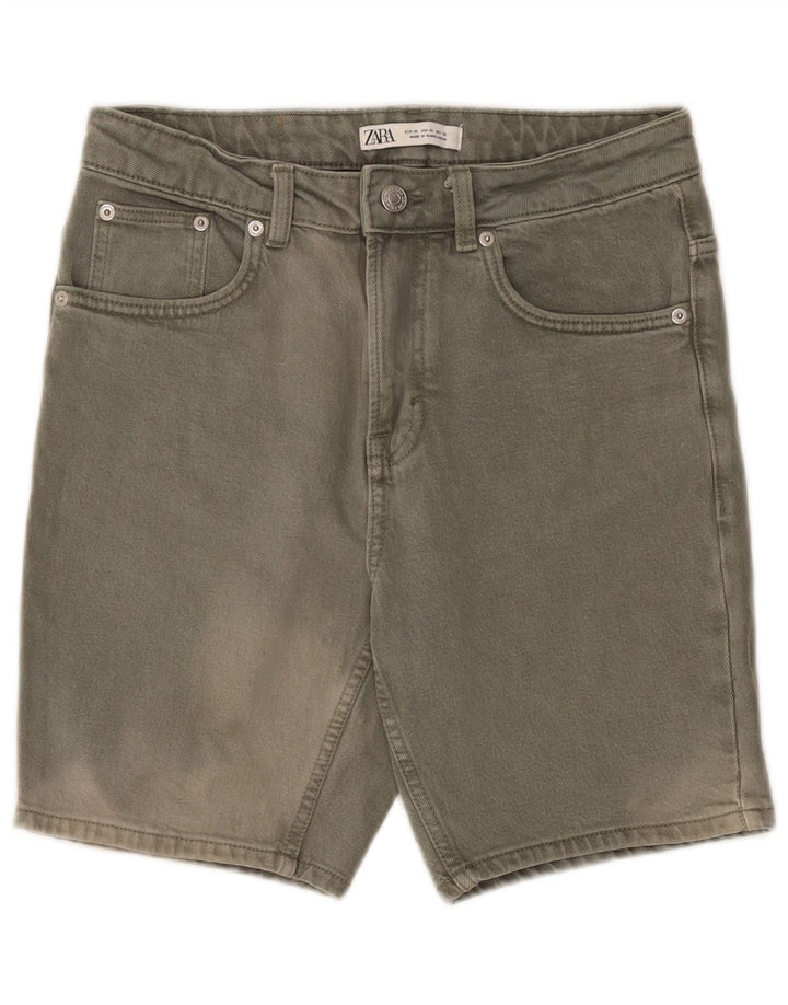 Zara Short en jean pour homme EU 38 Small W30 Kaki Coton