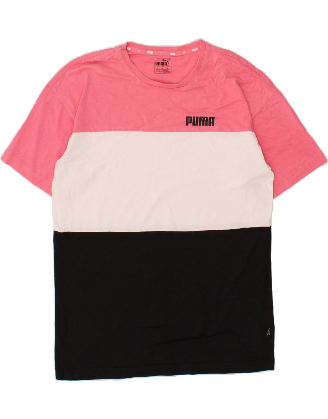 PUMA Mens T-Shirt Top Medium Multicoloured Colourblock Cotton Vintage Puma and Second-Hand Puma from Messina Hembry 