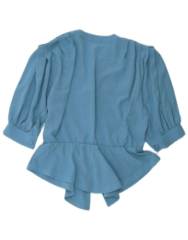 MARIO PUCCI CECCONI Chemisier à manches courtes pour femme IT 42 Bleu moyen