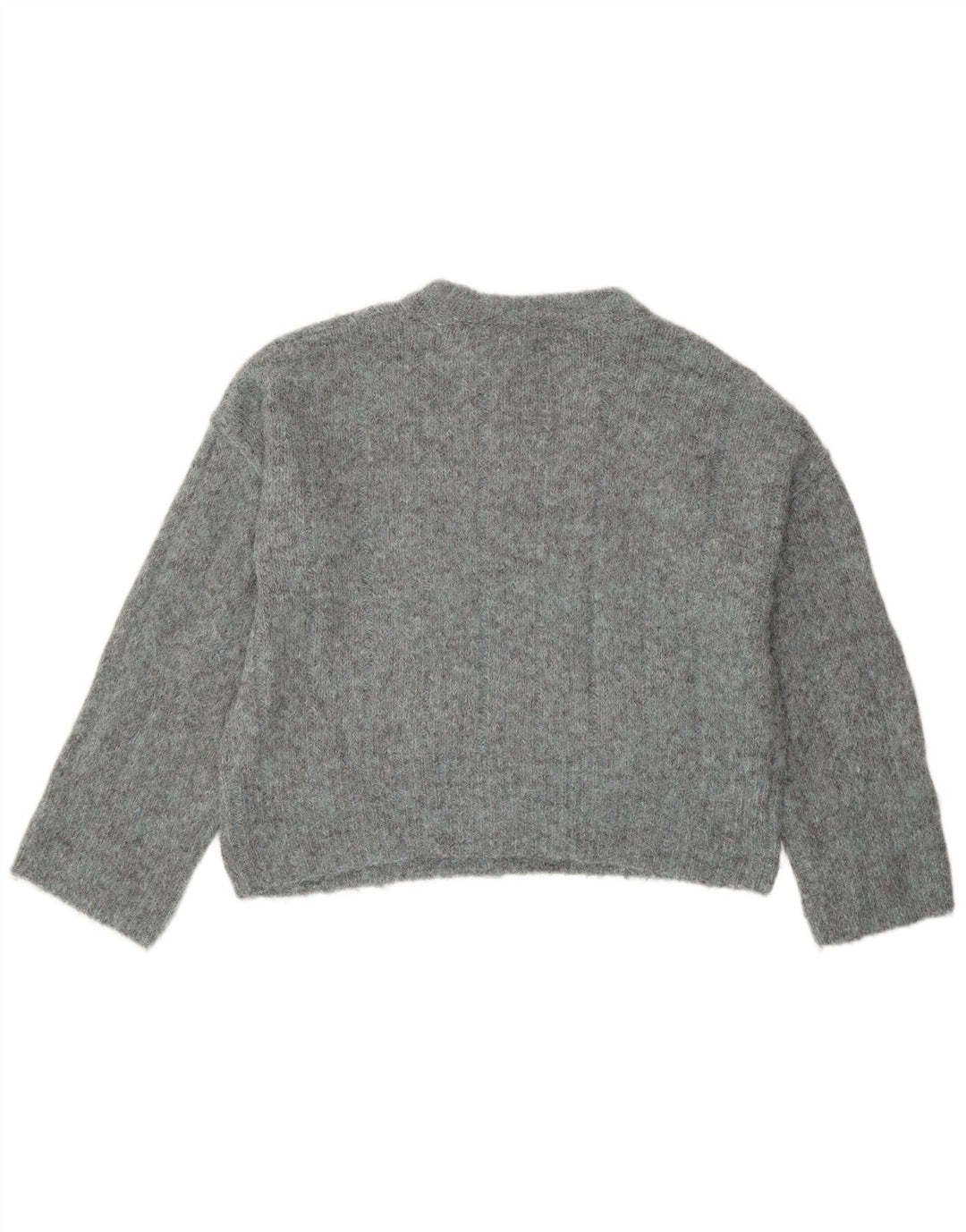 Topshop Pull surdimensionné à col rond pour femme UK 6 XS Gris Polyester