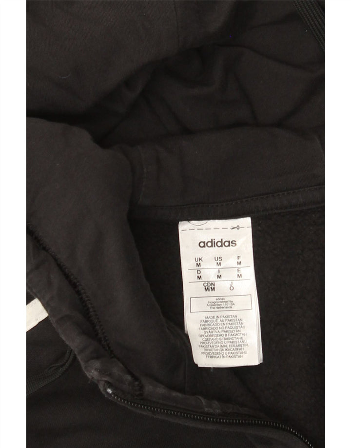 Adidas Pull à capuche zippé pour homme en coton noir moyen