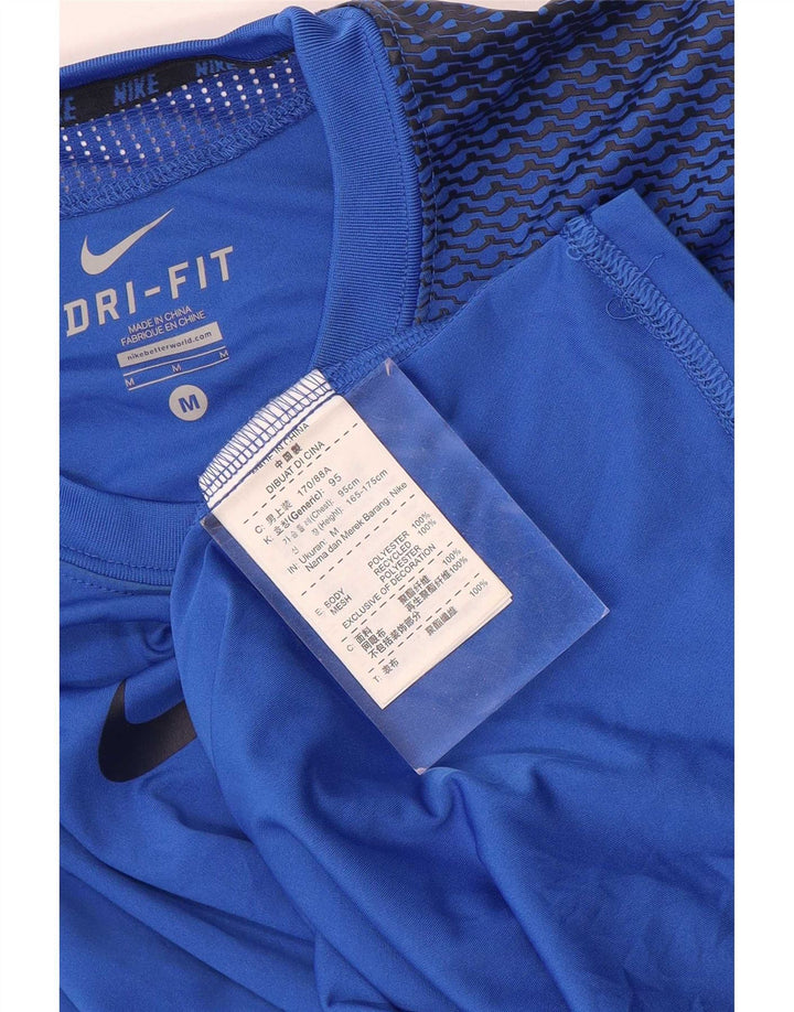 Nike Homme Dri Fit Graphic T-Shirt Haut Bleu Moyen Polyester