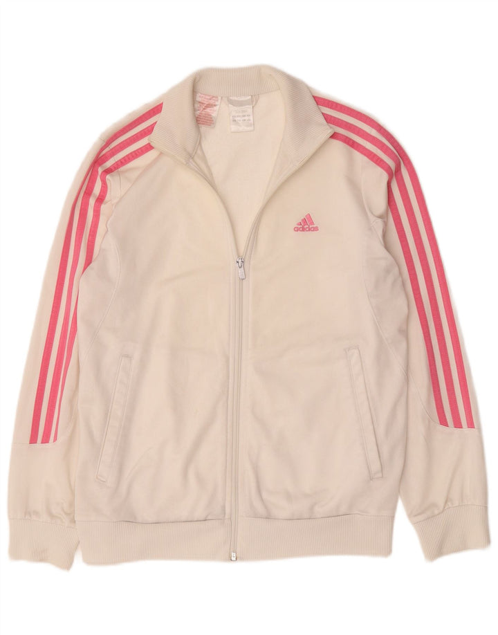Veste de survêtement Adidas Fille 13-14 ans Blanc Polyester