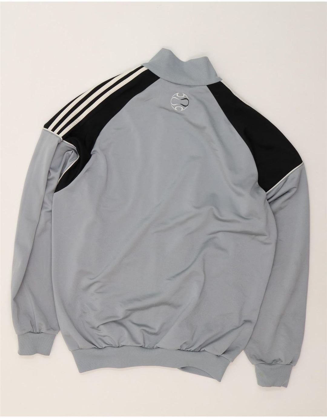 Adidas Veste de survêtement pour homme IT 44/46 Large Gris Colorblock Polyester